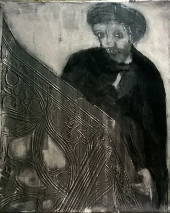 Ζωγραφική με τίτλο "Vu d'ici" από Agnan Kroichvili, Αυθεντικά έργα τέχνης, Ακρυλικό Τοποθετήθηκε στο Ξύλινο φορείο σκελετό