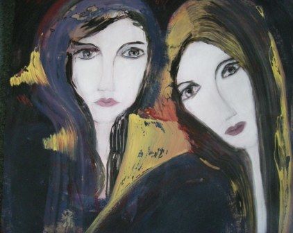 Peinture intitulée "les diseuses" par Agnan Kroichvili, Œuvre d'art originale