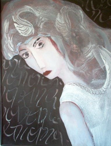 Painting titled "Chevelure rouge" by Agnan Kroichvili, Original Artwork, Oil