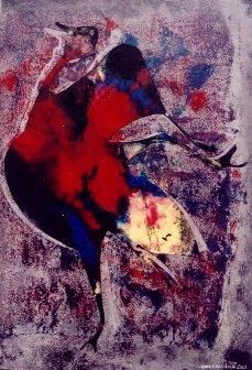 Malerei mit dem Titel "Bételgeuse" von Agnan Kroichvili, Original-Kunstwerk, Öl