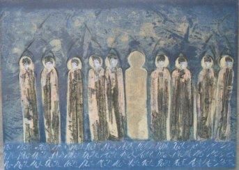 Schilderij getiteld "Vers d'autres cieux" door Agnan Kroichvili, Origineel Kunstwerk, Acryl