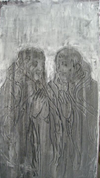 Painting titled "Léonard Belin & Fr.…" by Agnan Kroichvili, Original Artwork, Acrylic