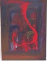 Painting titled "Rouge nu" by Caroline Cabanis, Original Artwork