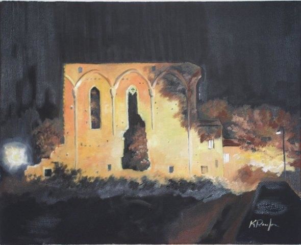 Painting titled "saint emilion dans…" by Kromka, Original Artwork