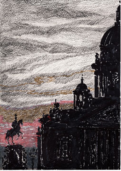 Disegno intitolato "Sankt-Petersburg" da Krughoff, Opera d'arte originale, Inchiostro
