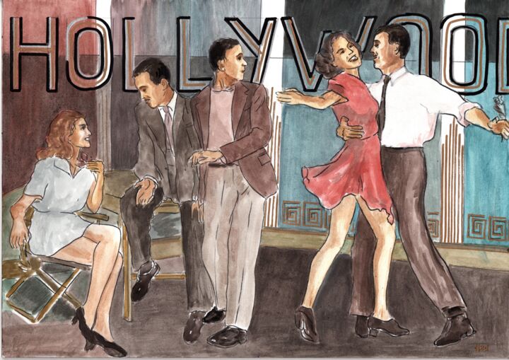 Painting titled "Let's dance?" by Krughoff, Original Artwork, Gouache