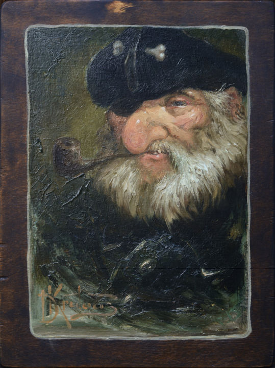 Painting titled ""Пират"" by Dmitry Krutous, Original Artwork, Oil