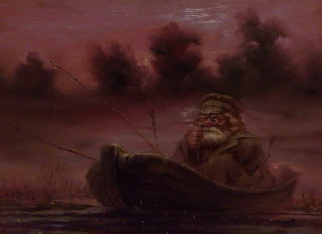 Painting titled ""рыбак"" by Dmitry Krutous, Original Artwork