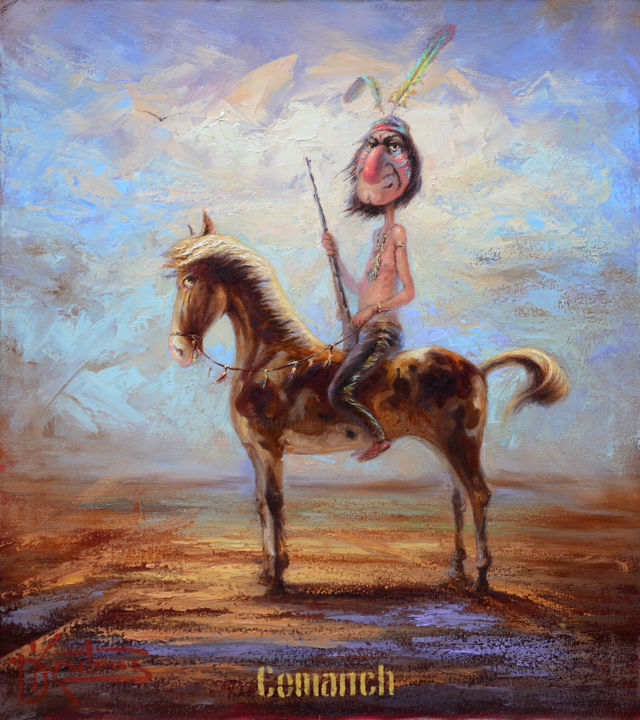 绘画 标题为“"Команч"” 由Dmitry Krutous, 原创艺术品, 油