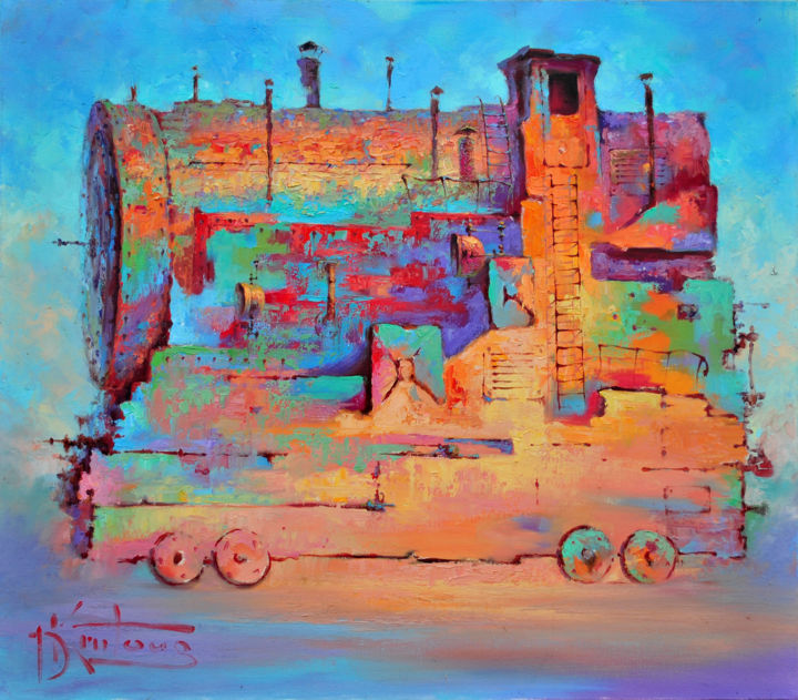 Painting titled ""big machine2"" by Dmitry Krutous, Original Artwork