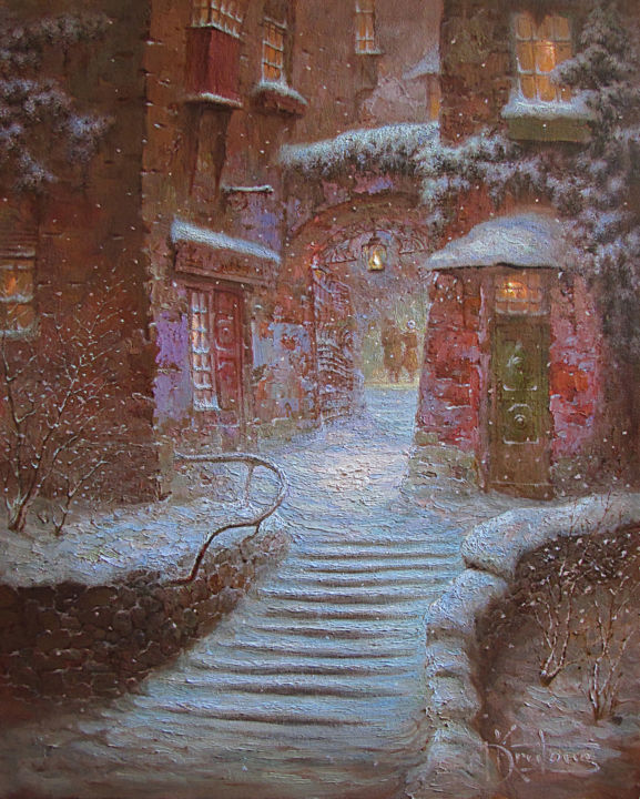 Painting titled ""Прогулка"" by Dmitry Krutous, Original Artwork