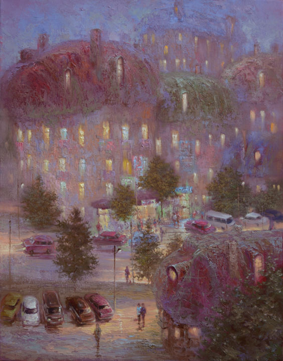 Картина под названием ""Город"" - Dmitry Krutous, Подлинное произведение искусства, Масло