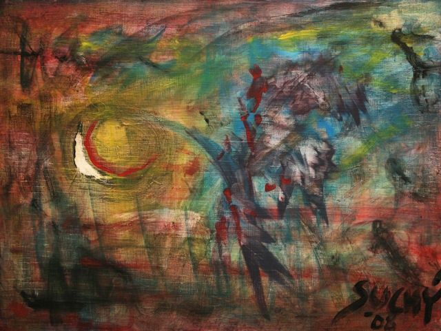 Pintura intitulada "Blood Of The Moon" por Krystof Suchy, Obras de arte originais
