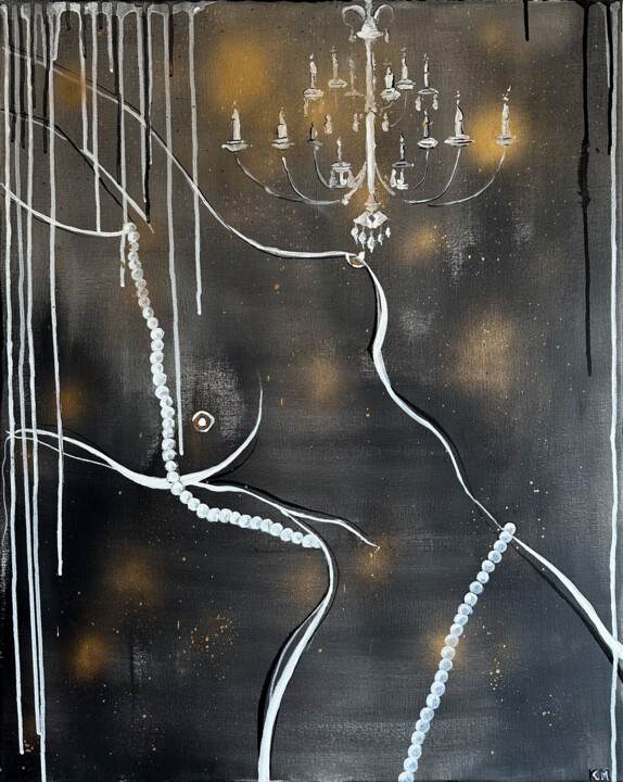 Ζωγραφική με τίτλο "Après minuit. After…" από Kristina Malashchenko, Αυθεντικά έργα τέχνης, Ακρυλικό Τοποθετήθηκε στο Ξύλινο…