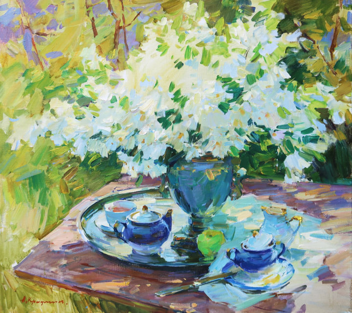 Pintura titulada "Jasmine tea" por Aleksander Kryushyn, Obra de arte original, Oleo