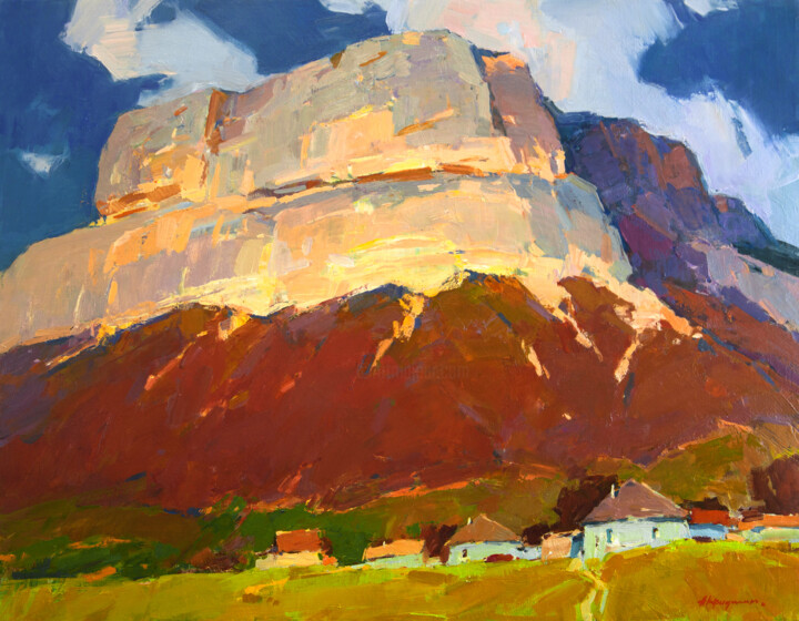 Картина под названием "Mountainous Crimea" - Aleksander Kryushyn, Подлинное произведение искусства, Масло Установлен на Дере…