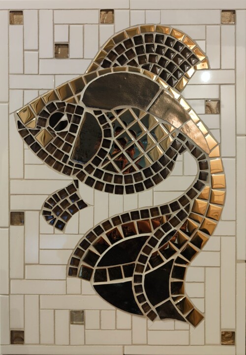 "Gold fish" başlıklı Heykel Krzysztof Bendinger tarafından, Orijinal sanat, Mozaik