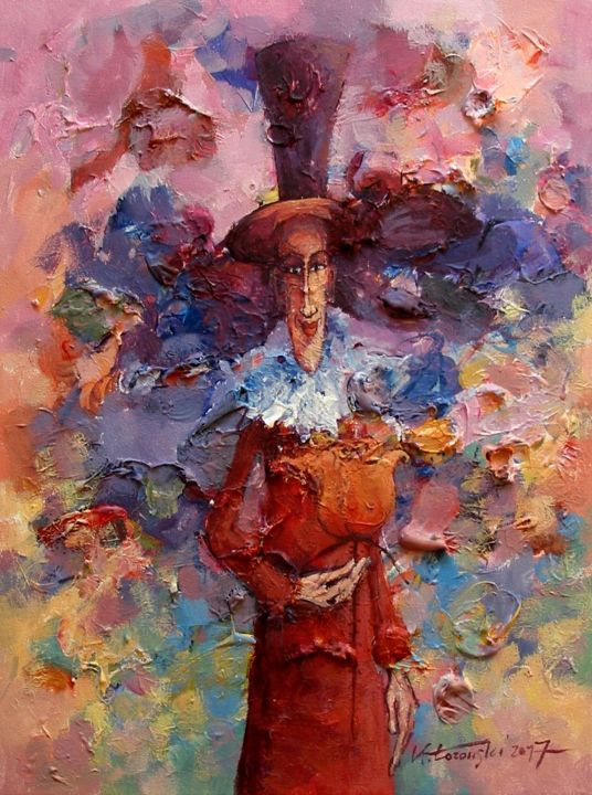 Painting titled "Czarodziej / Wizard" by Krzysztof Lozowski, Original Artwork, Acrylic