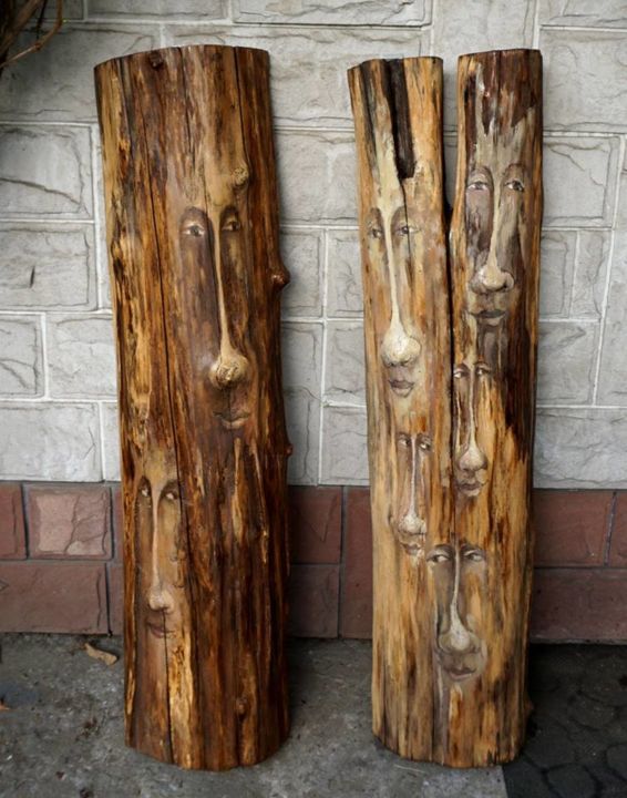 Sculpture titled "There was a tree I,…" by Krzysztof Lozowski, Original Art,