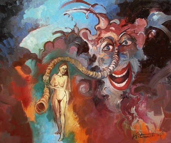 Malarstwo zatytułowany „Z cyklu Bajki dla d…” autorstwa Krzysztof Lozowski, Oryginalna praca