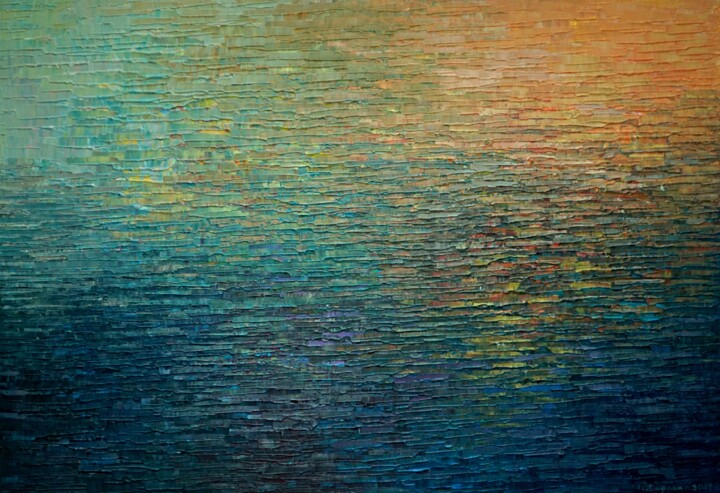 Painting titled "Water 1200" by Krzysztof Lozowski, Original Artwork, Acrylic