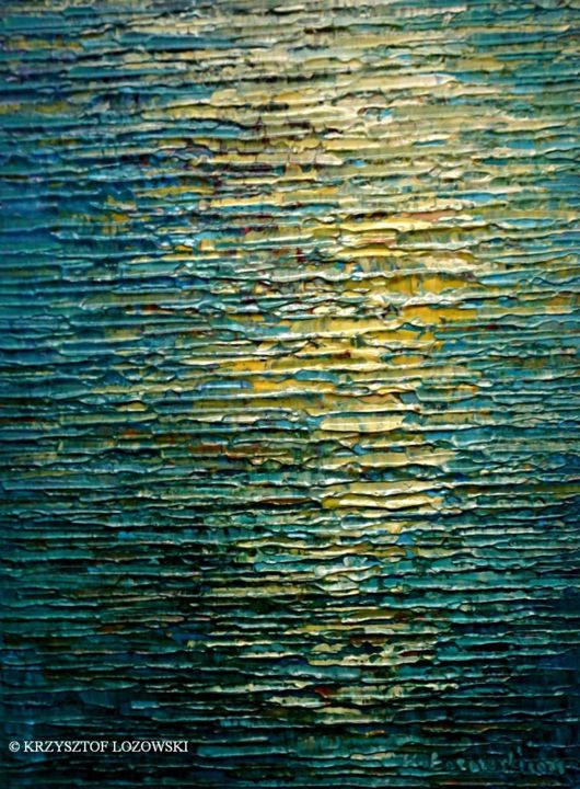 Schilderij getiteld "Water 179" door Krzysztof Lozowski, Origineel Kunstwerk, Acryl