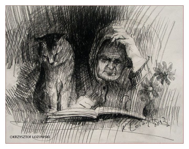 Rysunek zatytułowany „Książka” autorstwa Krzysztof Lozowski, Oryginalna praca