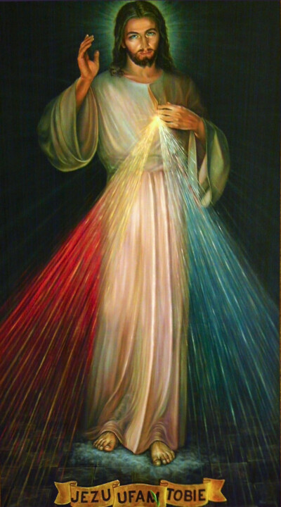 Peinture intitulée "jezus-milosierny-1.…" par Krzysztof Slemp (NOEL), Œuvre d'art originale