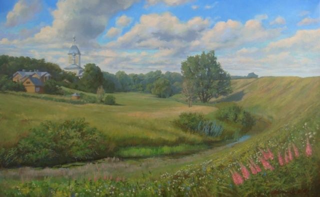 Суздаль. На исходе лета - Painting, 50x80 cm ©2010 by ksandro -
Realism