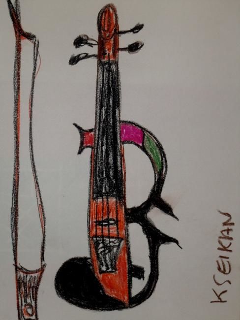 Pintura titulada "violon" por Kseiran, Obra de arte original, Oleo