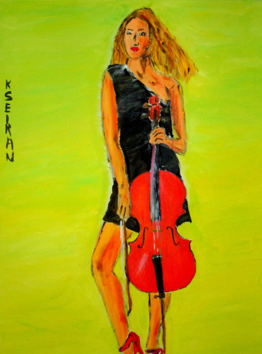 Peinture intitulée "La Belle musicien" par Kseiran, Œuvre d'art originale