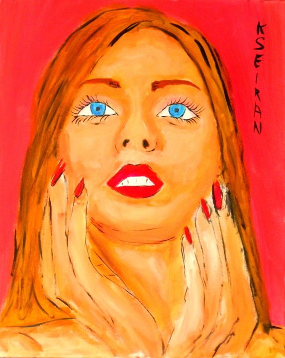 Malarstwo zatytułowany „la fille amoureuse” autorstwa Kseiran, Oryginalna praca, Olej