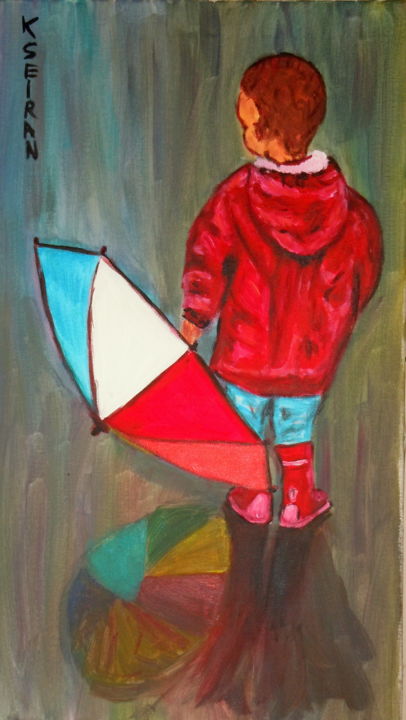 Peinture intitulée "Pluie triste" par Kseiran, Œuvre d'art originale, Huile