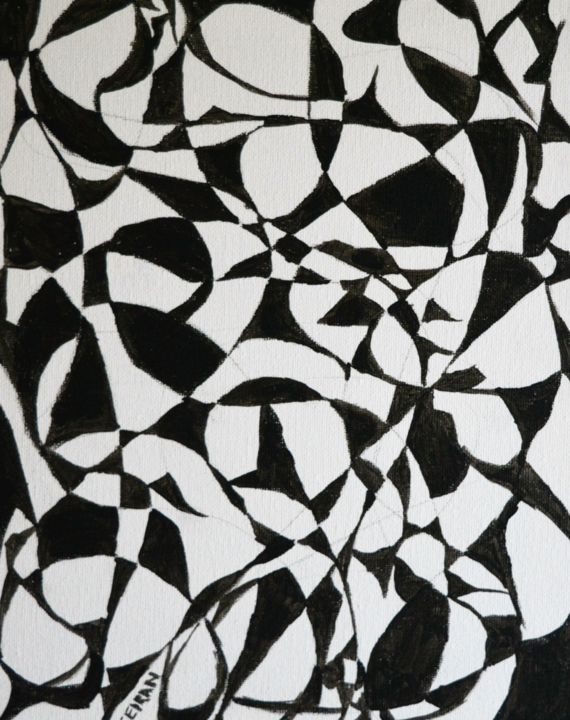 Ζωγραφική με τίτλο "noir et blanc" από Kseiran, Αυθεντικά έργα τέχνης
