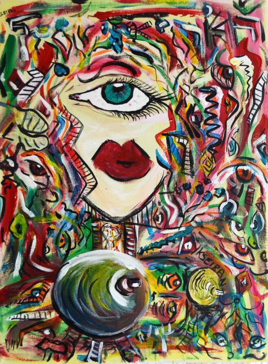 Peinture intitulée "la yeux" par Kseiran, Œuvre d'art originale