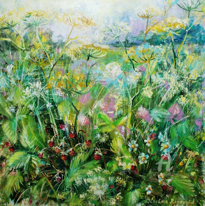 Painting titled "Summer Wildflowers" by Kselma Randvald, Original Artwork, Oil