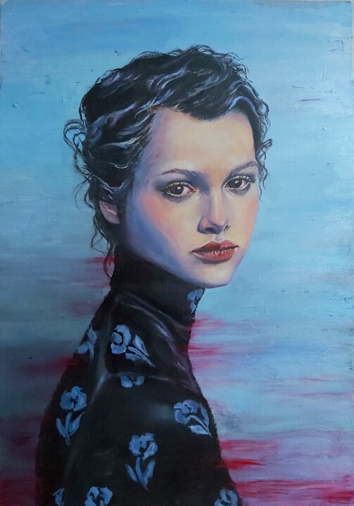 Painting titled "Bella" by Ksenia Alekseeva, Original Artwork, Oil Mounted on Other rigid panel