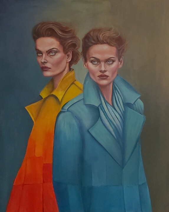 Painting titled "Queens" by Ksenia Alekseeva, Original Artwork, Oil Mounted on Other rigid panel