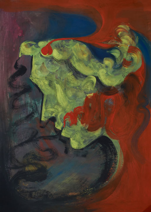 Картина под названием "Song" - Ксения Багрий, Подлинное произведение искусства, Гуашь Установлен на Деревянная рама для носи…