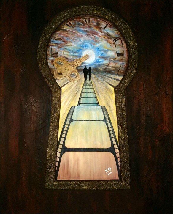 绘画 标题为“Ключ времени” 由Ксения Давыдова, 原创艺术品, 丙烯