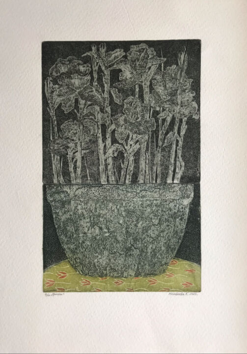 Incisioni, stampe intitolato "Iris" da Kseniia Matveeva, Opera d'arte originale, Acquaforte