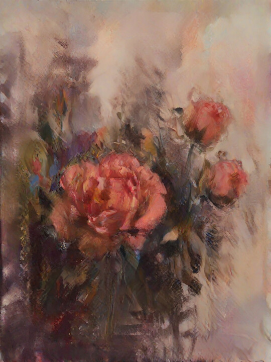 Цифровое искусство под названием "bouquet of roses" - Ксения Тарасова, Подлинное произведение искусства, Изображение, сгенер…