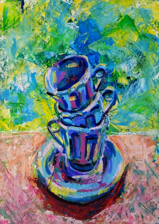 "Tea blues" başlıklı Tablo Ksenia Tsyganyuk tarafından, Orijinal sanat, Akrilik