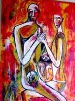 Peinture intitulée "le couple" par Ksenia Sic, Œuvre d'art originale