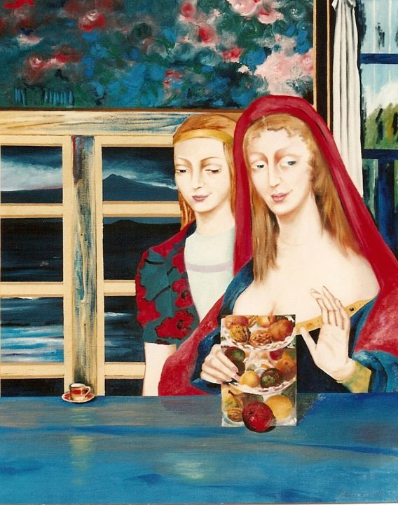 Malerei mit dem Titel "La quête incertaine" von Ksenia Milicevic, Original-Kunstwerk, Öl