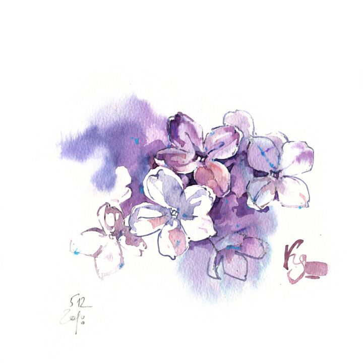 Painting titled ""Thousand Shades of…" by Ksenia Selianko, Original Artwork, Watercolor