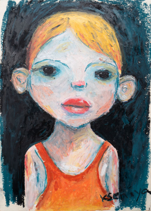 Painting titled "Boy" by Kseniia Marakhovska, Original Art, Pastel