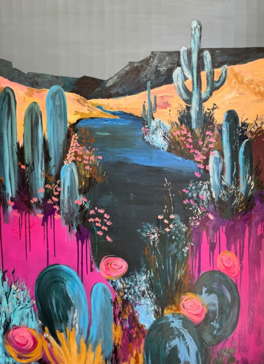 Peinture intitulée "XXL Landscape at 7.…" par Kseniya Rai, Œuvre d'art originale, Huile