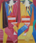 Peinture intitulée "Party - XII" par Kurma Siva Kamesh, Œuvre d'art originale
