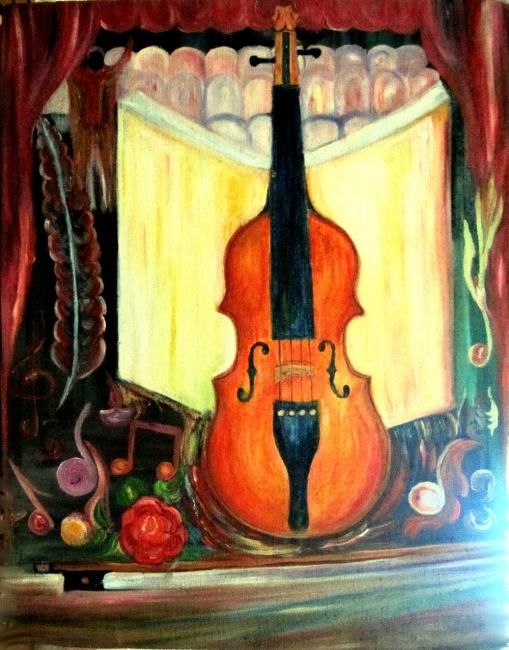 Painting titled "violon" by Kspersee, Original Artwork